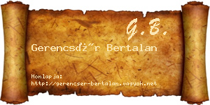 Gerencsér Bertalan névjegykártya