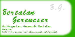 bertalan gerencser business card